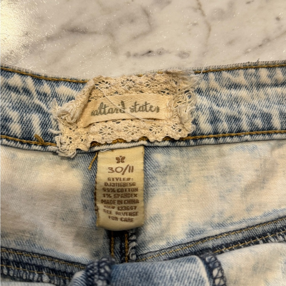 Altar'd State Light Wash Frayed Jean Shorts - Picture 3 of 4